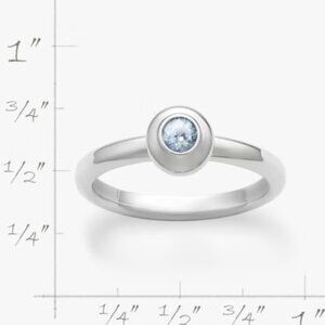 James Avery Remembrance Birthstone Ring Aqua Spinel Size 7 EUC
